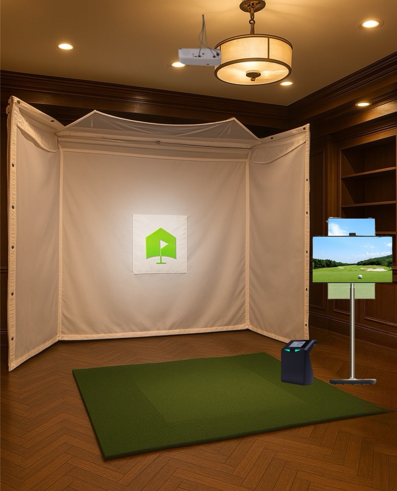 TruGolf LaunchBox and HomeCourse Retractable Golf Simulator Package