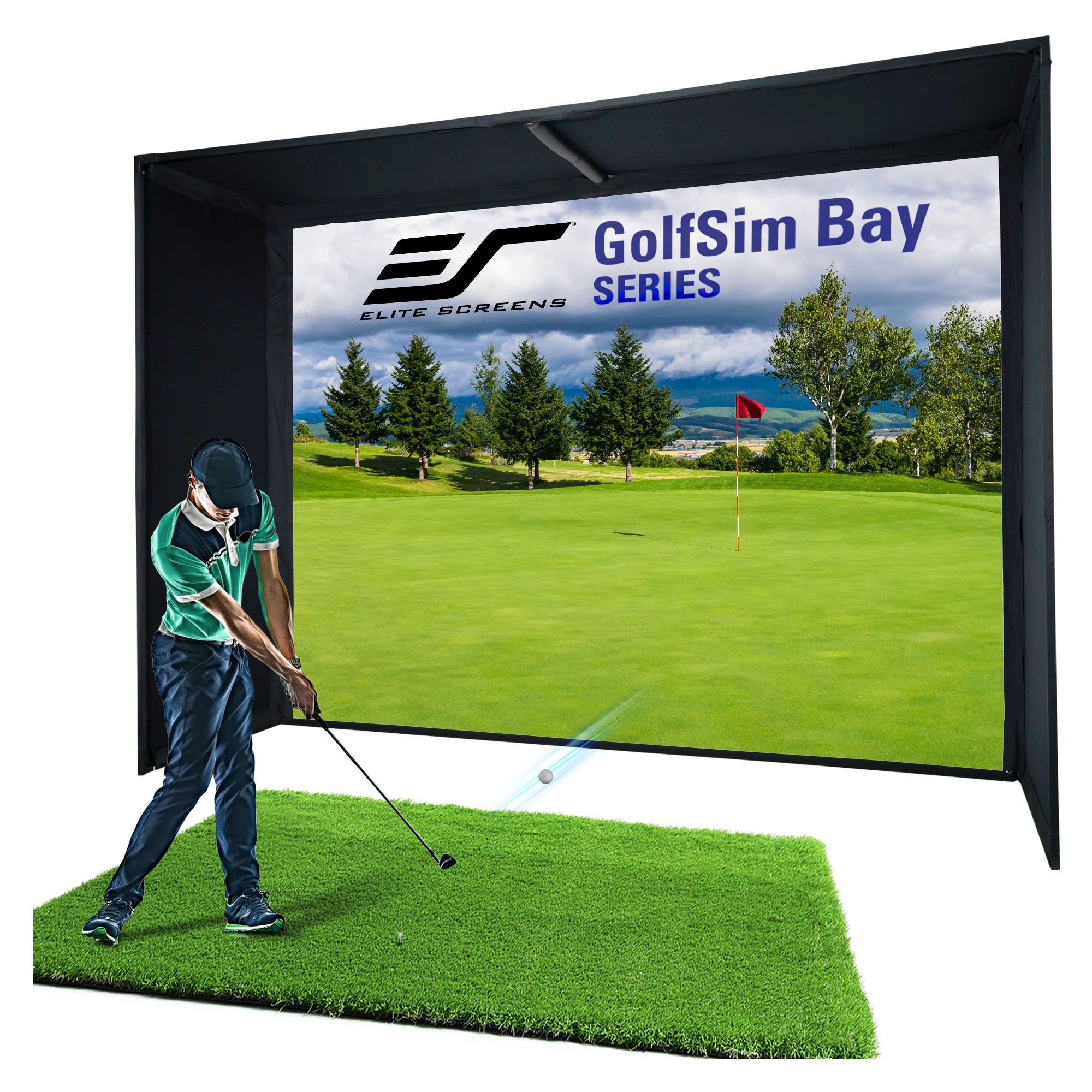 Elite Screen GolfSim Bay Series - Complete Golf Simulator Screen & Enclosure System