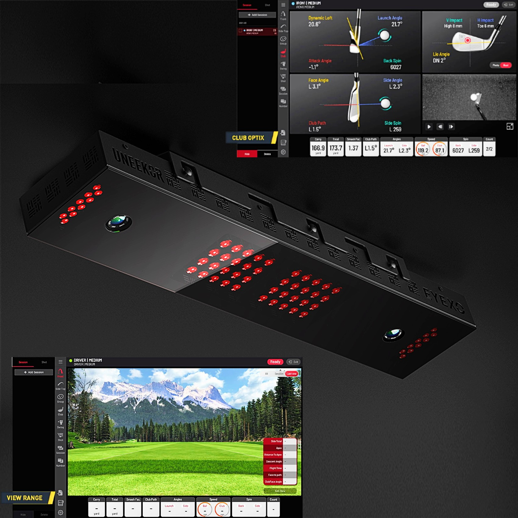 Uneekor EYE XO Golf Launch Monitor & Simulator – Ceiling-Mounted, Premium Accuracy