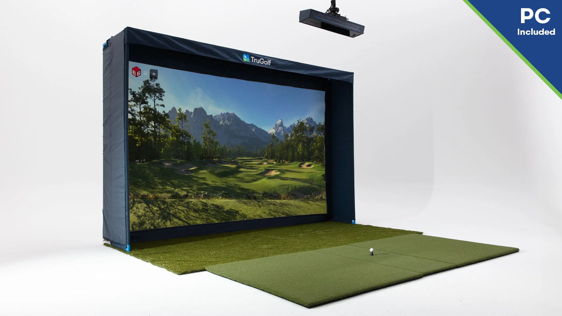 TruGolf MAX + Tech Indoor Golf Simulator Package – Premium Home Golf Studio Setup