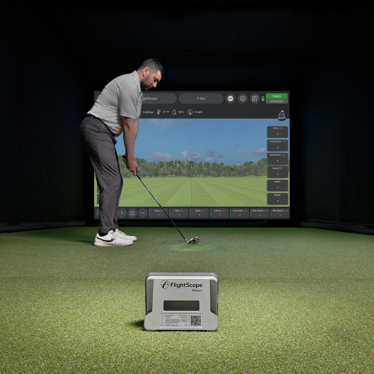 FlightScope Mevo+ Launch Monitor – Portable Golf Simulator & Data Tracker