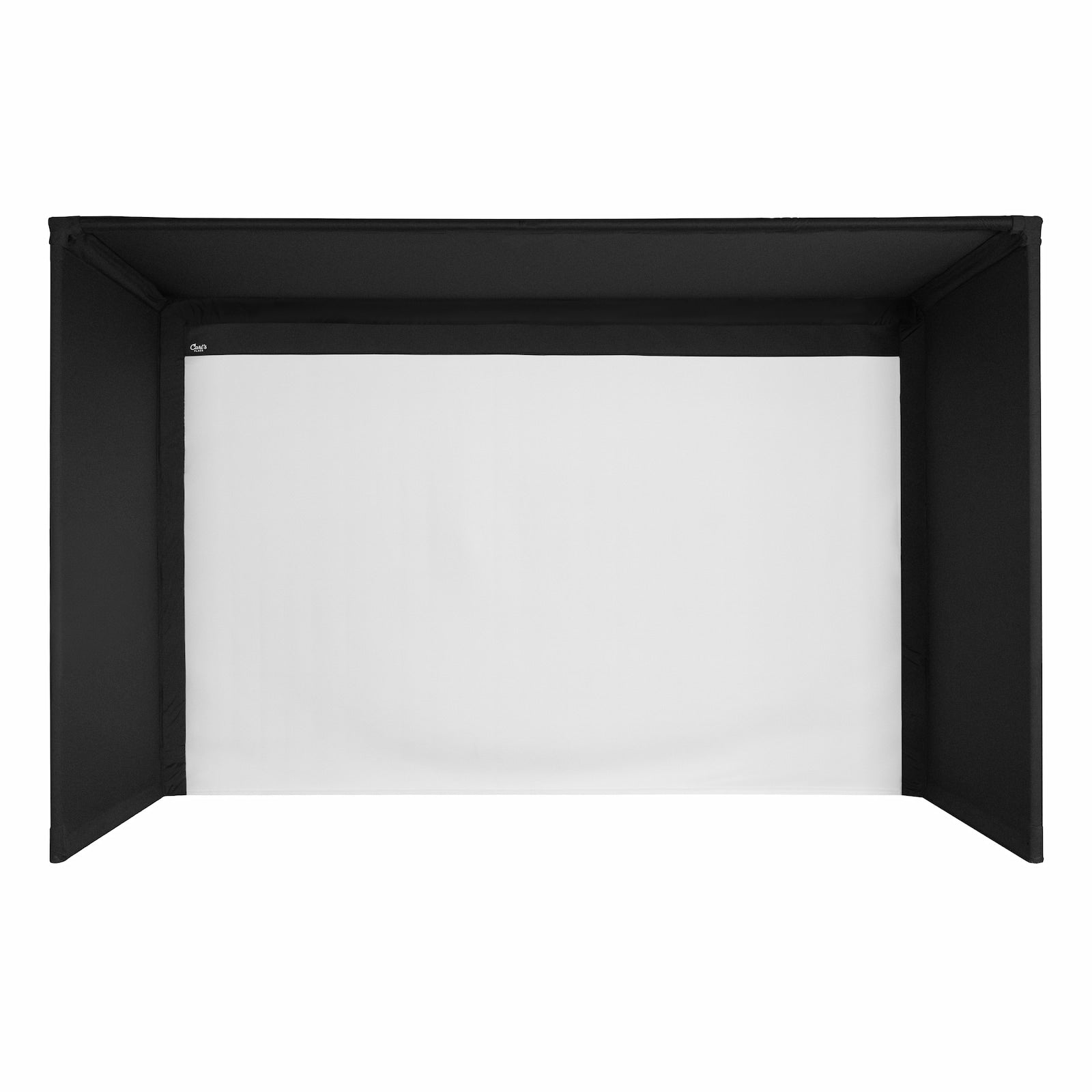 Black frame with a white center on a white background