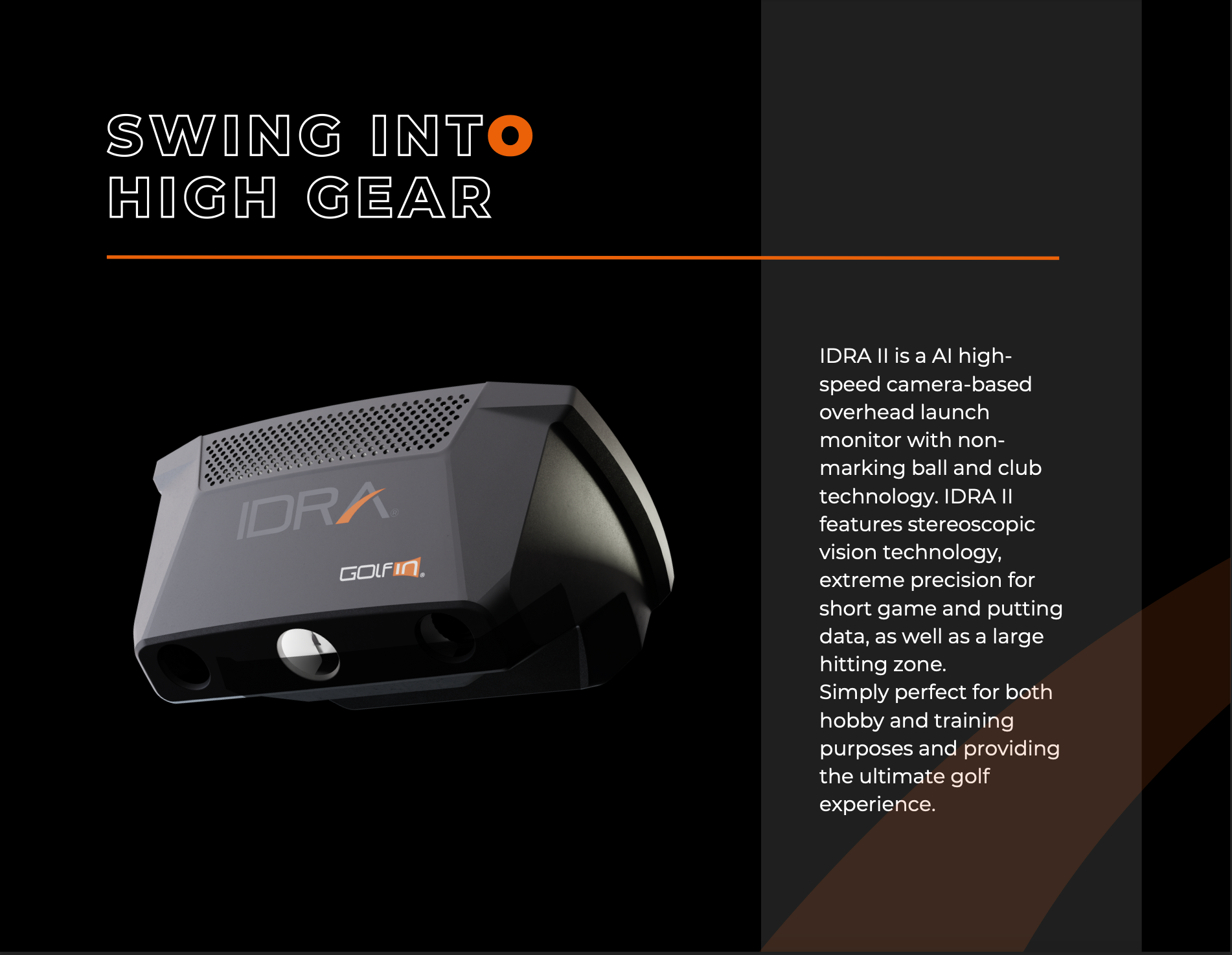 GolfIn's IDRA II Launch Monitor