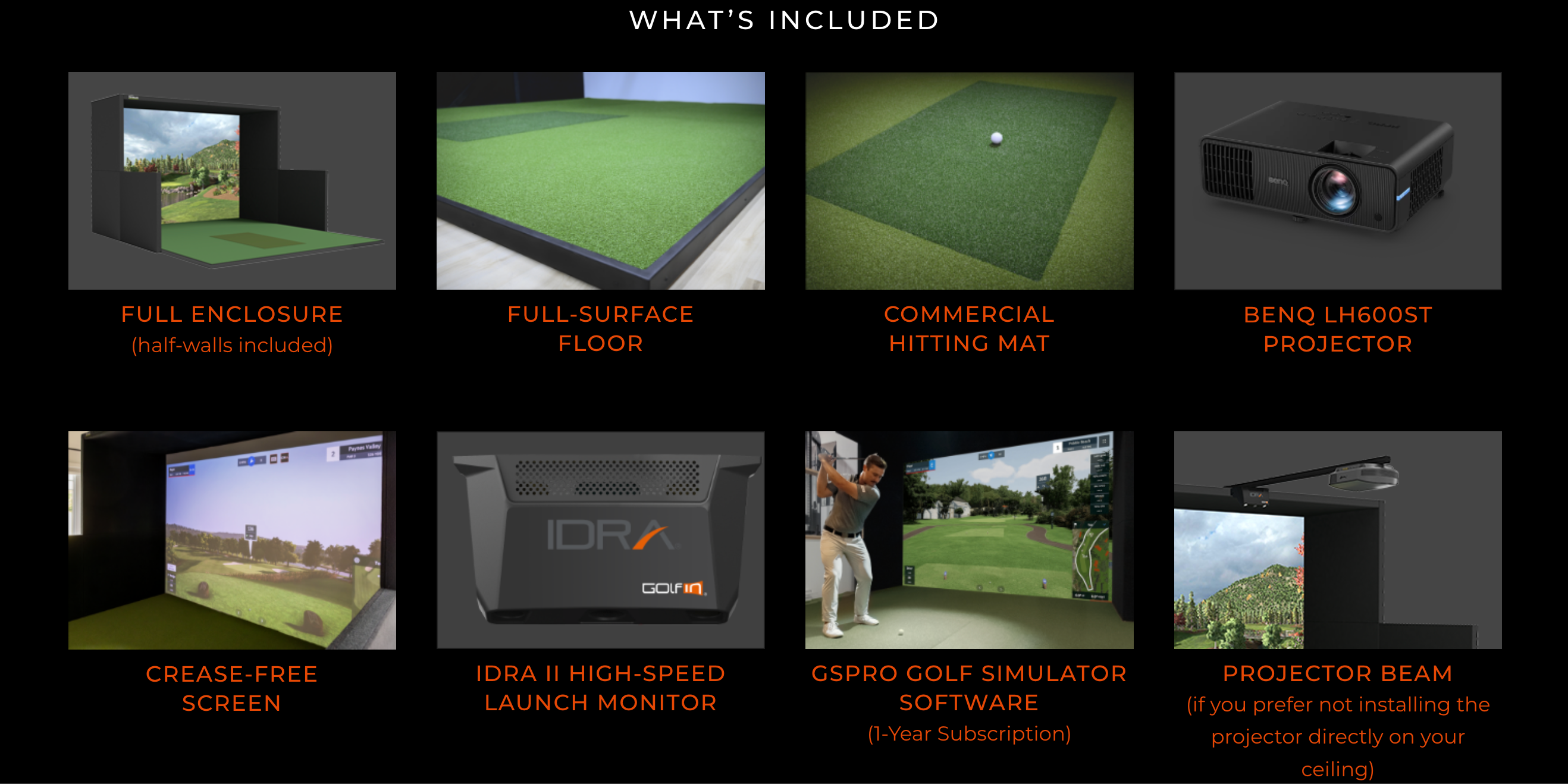 GolfIn SIMBOOTH Kit 1 Golf Simulator Package