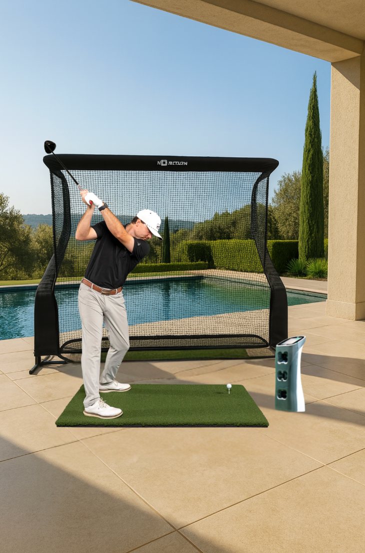 Under $5K Golf Simulator Bundle (Net + Mat + GolfJoy Spica 3)