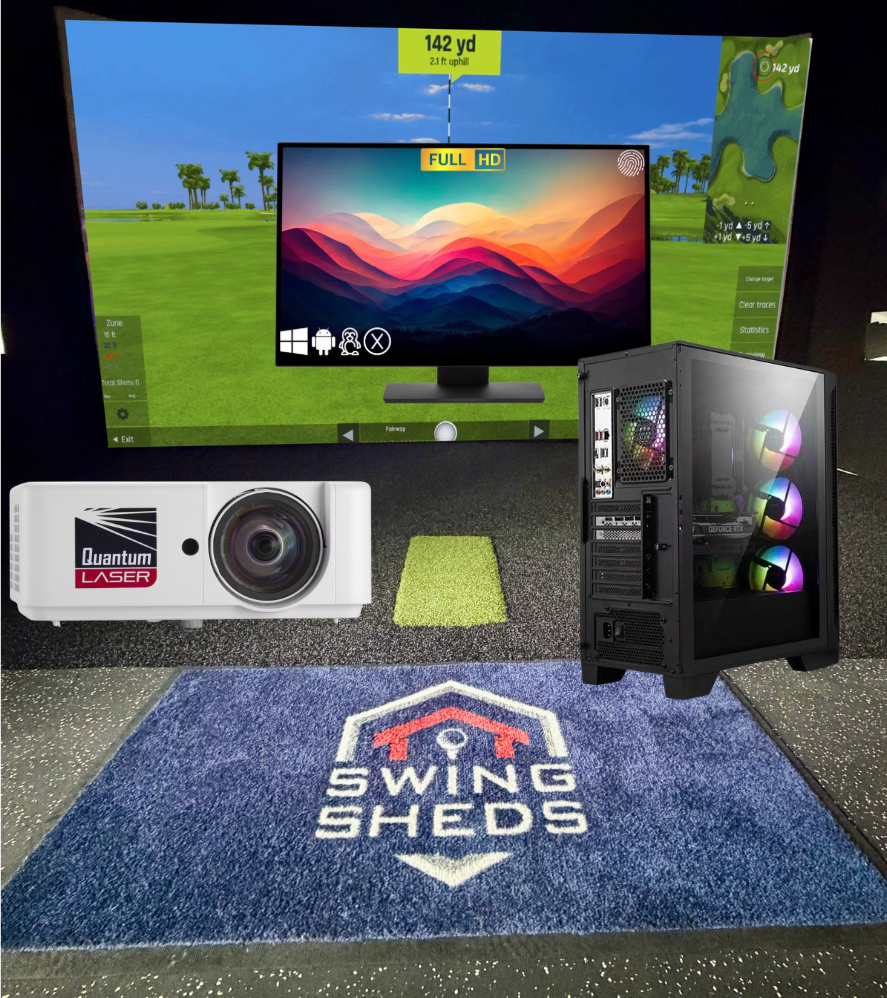 St. Andrews Suite 16x24 Golf Simulator Shed – Base, 1080P HD & 4K Packages