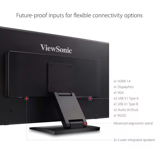 ViewSonic 27" 1080p 10-Point Touch Monitor – Full HD, HDMI, DP, Ergonomic, Speakers