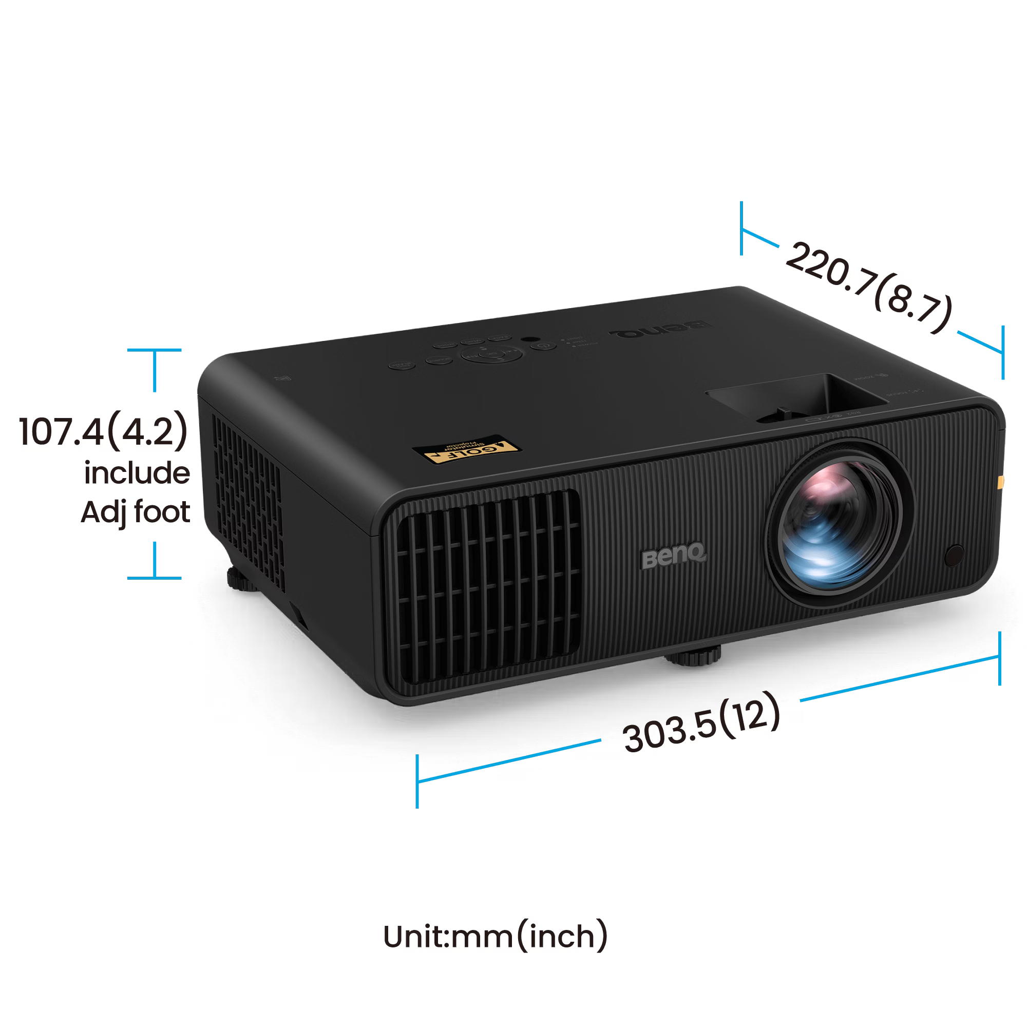 BenQ AH30ST 3000-Lumen Short Throw 1080P LED Golf Simulator Projector