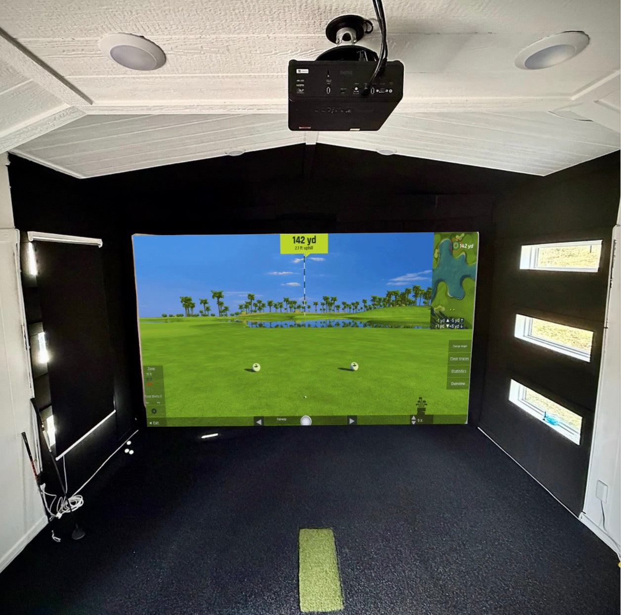 The Pebble 12x20 Golf Simulator Shed – Base, 1080P HD & 4K Packages