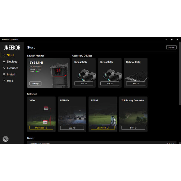 Uneekor EYE MINI Launch Monitor – Portable, Tour-Level Data for Home & Range